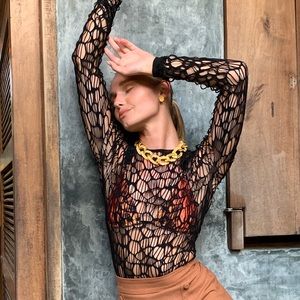 Licorice Spider Mesh Top